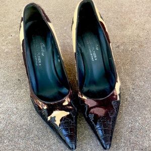 Donald J Pliner Designer Cow Hide Heels